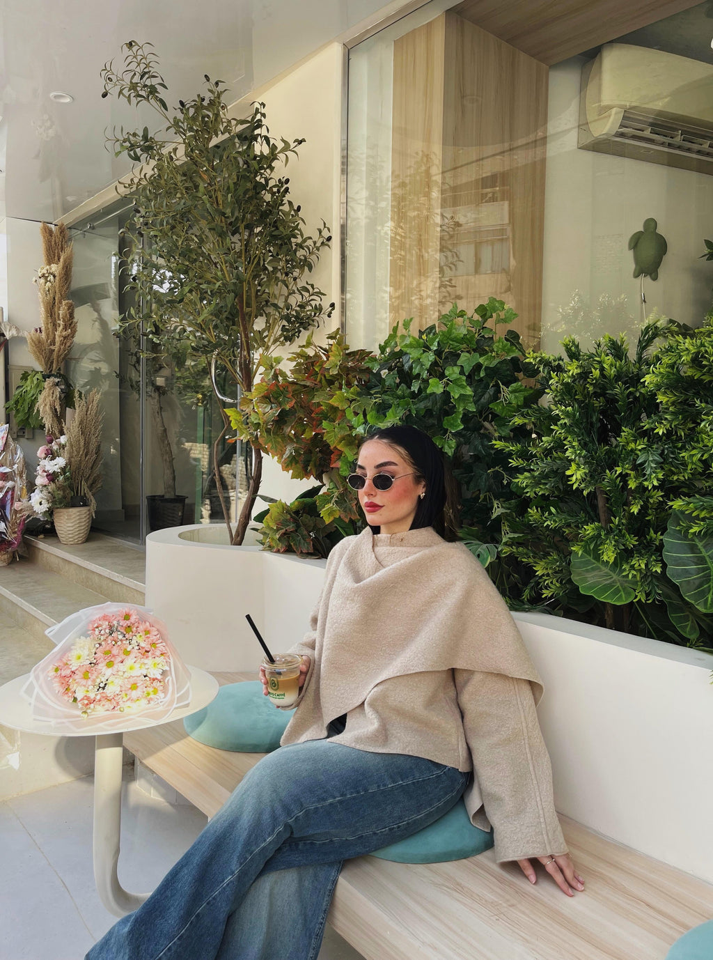 Wool Shawl Jacket – Beige