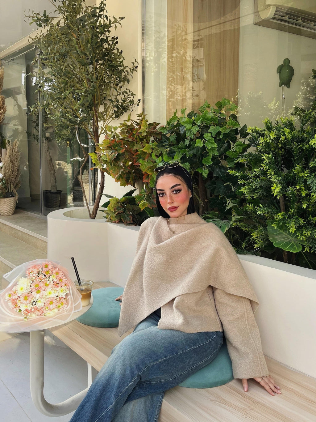 Wool Shawl Jacket – Beige